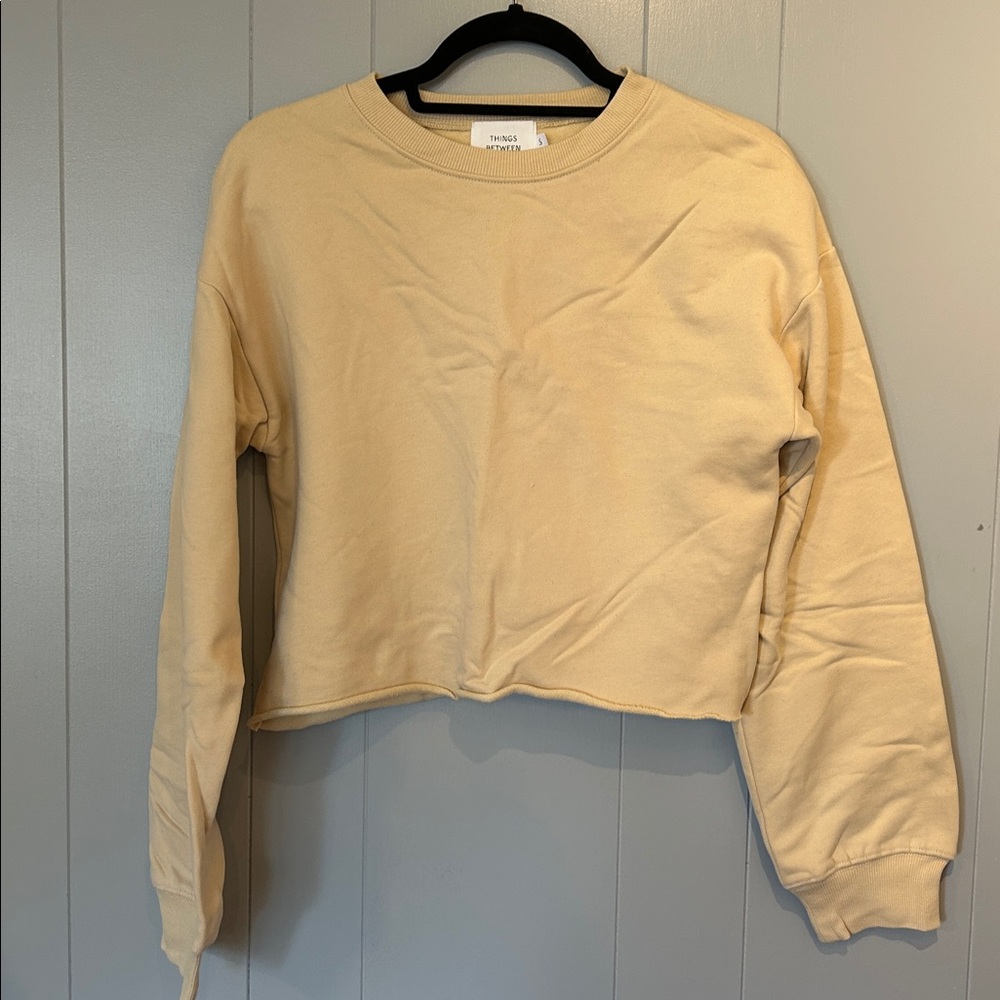 Things Between Wheat Crew Sweatshirt Size Small